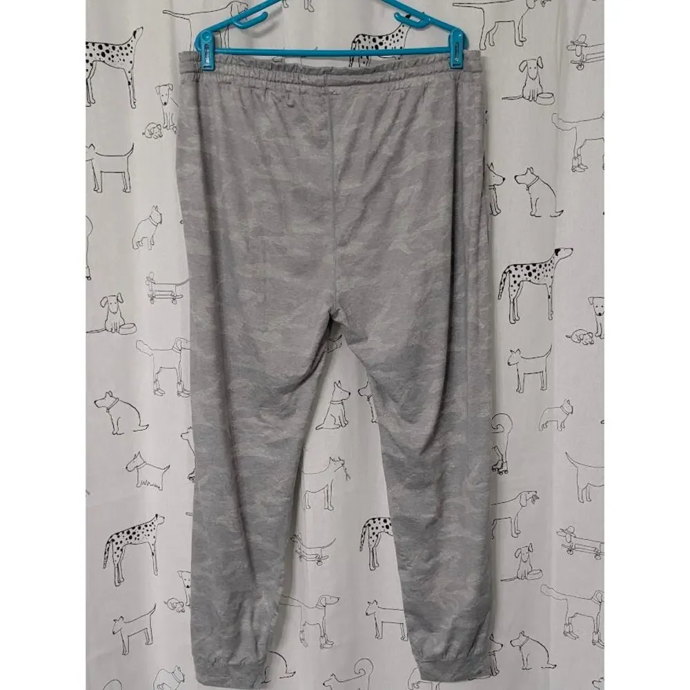 Vuori Men's XL Performance Jogger Pants Gray Camo Drawstring Lounge Gym Workout